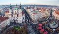 View of Old Town square and St. Nicholas Church, Prague, Czech Republic Royalty Free Stock Photo