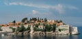 View on the old town on the Sveti Stefan Island in Montenegro. B