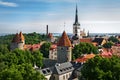 View of the Old Town of Tallinn from St. Olaf`s Church Tower. Tallinn, Estonia. Royalty Free Stock Photo