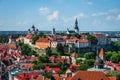 View of the Old Town of Tallinn from St. Olaf`s Church Tower. Tallinn, Estonia. Royalty Free Stock Photo