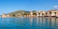 View of the old town of Trogir at the Mediterranean Sea vacation panorama in Croatia Royalty Free Stock Photo