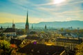 View of old town of Zurich, Switzerland from university hill....IMAGE