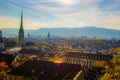 View of old town of Zurich, Switzerland from university hill....IMAGE Royalty Free Stock Photo