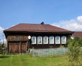 View of the old traditional log house. Village of Visim, Sverdlovsk oblast, Russia Royalty Free Stock Photo