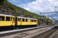 View of an old train in Alp Grum station