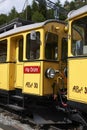 View of an old train in Alp Grum station