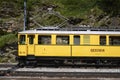 View of an old train in Alp Grum station