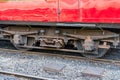 View of an old train wheel bogie Royalty Free Stock Photo