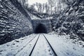 View of the old tunnel. Circum-Baikal Railway Royalty Free Stock Photo