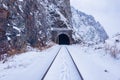 View of the old tunnel. Circum-Baikal Railway. Royalty Free Stock Photo