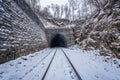 View of the old tunnel. Circum-Baikal Railway. Royalty Free Stock Photo