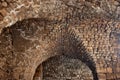 View of the old vaulted ceiling of the ancient crusader castle in the historic city of Byblos. The city is a UNESCO World Heritage Royalty Free Stock Photo