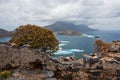 View from an old Venetian fortress used by pirates at the top of Gramvoussa island, Near Balos beach north-west coast of Crete