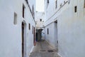 View of the old walls of Tetouan Medina quarter in Northern Morocco. A medina is typically walled, with many narrow and maze-like Royalty Free Stock Photo