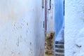 View of the old walls of Tetouan Medina quarter in Northern Morocco. A medina is typically walled, with many narrow and maze-like Royalty Free Stock Photo