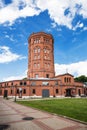 View of the old water tower building in which is located the museum complex The Universe of Water, St. Petersburg Royalty Free Stock Photo