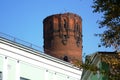 Ancient water tower in summer Moscow