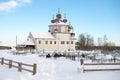 View of the old wooden church of the Epiphany. Stoletovskaya Lyadiny