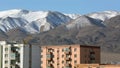 View of Olgii city, houses, mountains in the background, Bayan-Olgii Aimag of Mongolia.