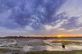 View of Olhao salt marsh Inlet waterfront to Ria Formosa natural park. Algarve. Royalty Free Stock Photo
