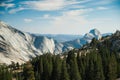 View from Olmsted Point in Yosemite National Park. Scenic pullout area & short trail offering views of the north side of Half Dome