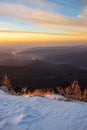 View of the Olt river winding through the mountains