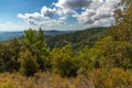 View from Olymbos, the highest peak of the island of Cyprus. Troodos mountains