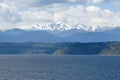 View of the Olympic Mountain Range with Mt Constance and the Hood Canal Royalty Free Stock Photo