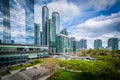 View of Olympic Park and modern skyscrapers in downtown Toronto, Ontario. Royalty Free Stock Photo