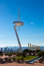 View of the Olympic Ring at Montjuic Ad with the Torre Calatrava Tower, Barcelona Royalty Free Stock Photo