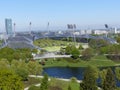 Olympic Stadium in the green Olympic Park to Munich in Germany.