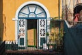 View of one of the balconies in a residential building in Old Havana. Cuba Royalty Free Stock Photo