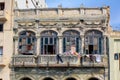 View of one of the balconies in a residential building in Old Havana. Cuba Royalty Free Stock Photo