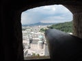 View from Hohen salzburg fort of the city