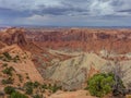 View of one of the canyons in Canyonlands National Park under a stormy sky Royalty Free Stock Photo