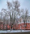 View of one of the city courtyards in winter.