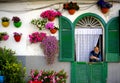 View of one colorful facade and balconies. Bari apulia, Italy Royalty Free Stock Photo