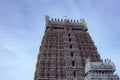 View of one of the entrance tower of Arulmigu Arunachaleswarar Temple, Tiruvannamalai which represent element of fire