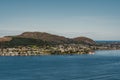 View of one of the island outside Ãâ¦lesund Norway on a sunny day Royalty Free Stock Photo