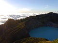 View of one of Kelimutu tri-coloured crater lakes, Flores, Indonesia