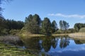 The View from one of the many Hides at the Nature Reserve at Morton Lochs in Fife. Royalty Free Stock Photo