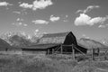 One of the historic Mouton barns on Mormon Row in Wyoming, USA