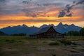 One of the historic Mouton barns on Mormon Row in Wyoming, USA