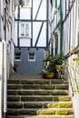 View of one of the narrow streets in the old town of Freudenberg Royalty Free Stock Photo