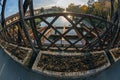 View from one of the oldest metal bridges in Timisoara, Romania Royalty Free Stock Photo