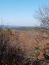 View from one of the the viewing decks of Pinnacle mountain state park Royalty Free Stock Photo