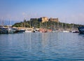 Military Fort Carre, Mediterranean Sea, luxury boats in Antibes, South of France Royalty Free Stock Photo