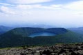 View onto Onami Ike from top of Mt. Karakunidake, highest mountain in Ebino kogen area, Kyushu, Japan