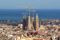 View onto Sagrada Familia - ongoing construction in Barcelona