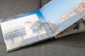 view open book with album at home. High quality photo Royalty Free Stock Photo